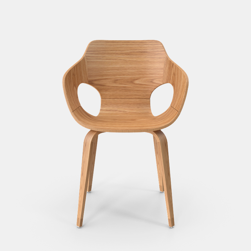 curved oak chair